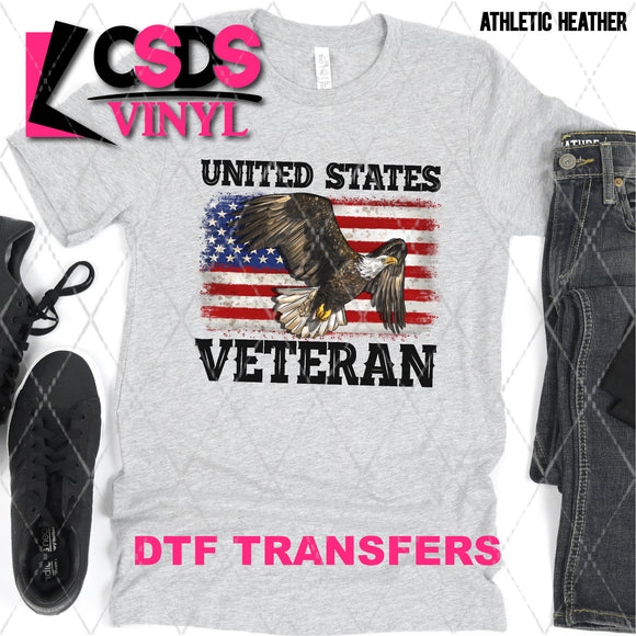 DTF Transfer - DTF002788 United States Veteran Bald Eagle and Flag