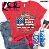 DTF Transfer - DTF002802 USA Land of the Free Leopard Round