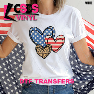 DTF Transfer - DTF002808 Patriotic Heart Trio