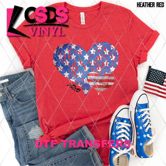 DTF Transfer - DTF002812 XOXO Patriotic Hearts