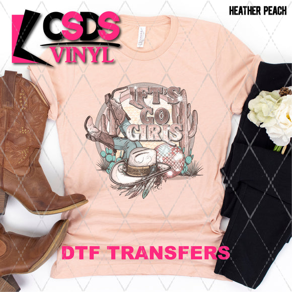 DTF Transfer - DTF002940 Lets Go Girls Cowgirl Hat and Disco Ball