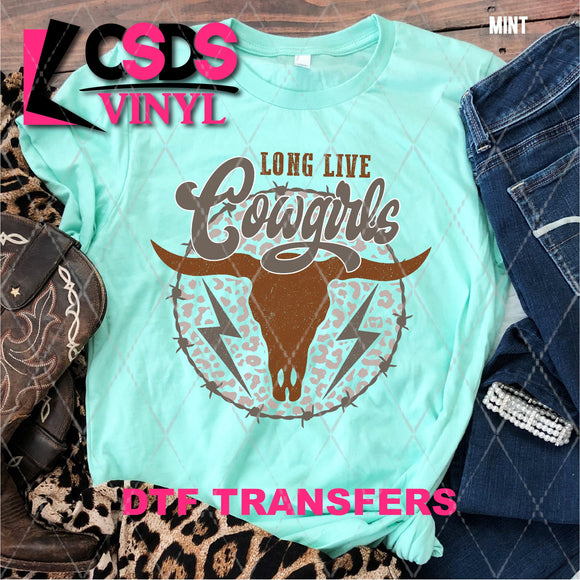 DTF Transfer - DTF003002 Long Live Cowgirls Bull and Barbwire