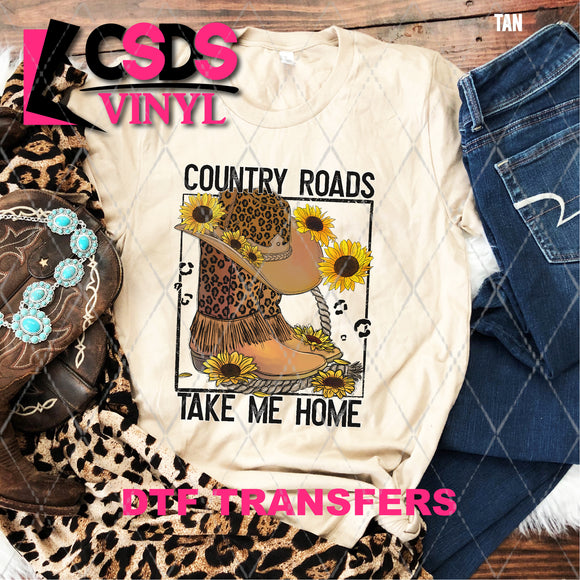 DTF Transfer - DTF003005 Country Roads take Me Home Leopard Boots