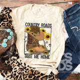 DTF Transfer - DTF003005 Country Roads take Me Home Leopard Boots