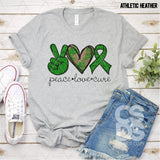 DTF Transfer - DTF003069 Peace Love Cure Leopard and Glitter Green