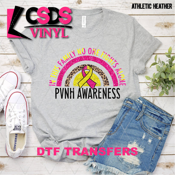 DTF Transfer - DTF003086 In this Family No One Fights Alone Glitter Rainbow PVNH Awareness