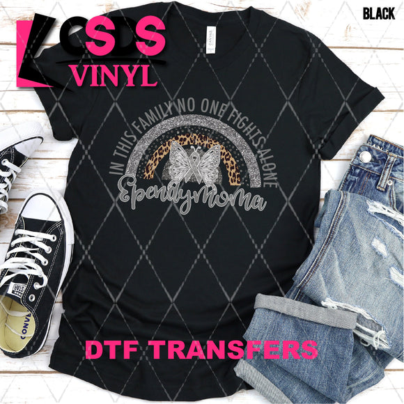 DTF Transfer - DTF003105 In this Family No One Fights Alone Glitter Rainbow Ependymoma