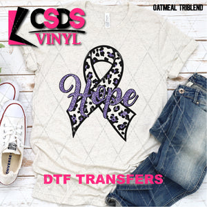 DTF Transfer - DTF003127 Hope Faux Glitter Ribbon Purple