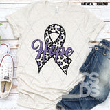 DTF Transfer - DTF003127 Hope Faux Glitter Ribbon Purple