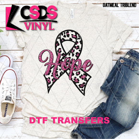 DTF Transfer - DTF003128 Hope Faux Glitter Ribbon Pink