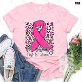 DTF Transfer - DTF003141 Nobody Fights Alone Ribbon Pink