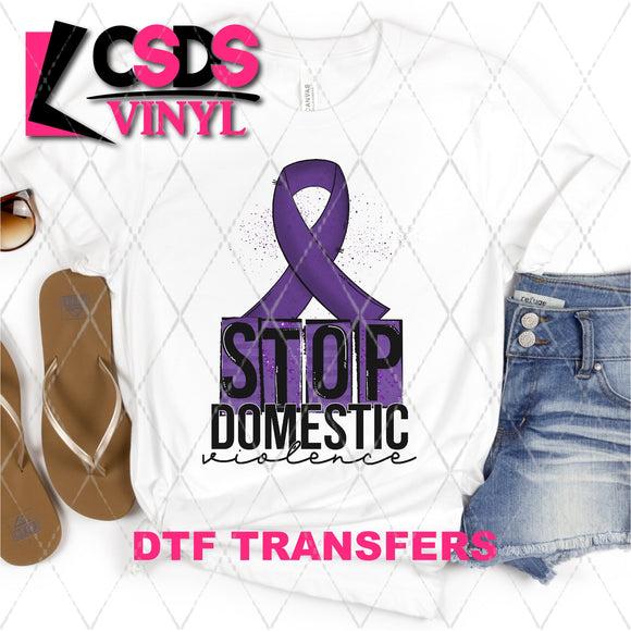 DTF Transfer - DTF003146 Stop Domestic Violence Ribbon