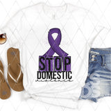 DTF Transfer - DTF003146 Stop Domestic Violence Ribbon