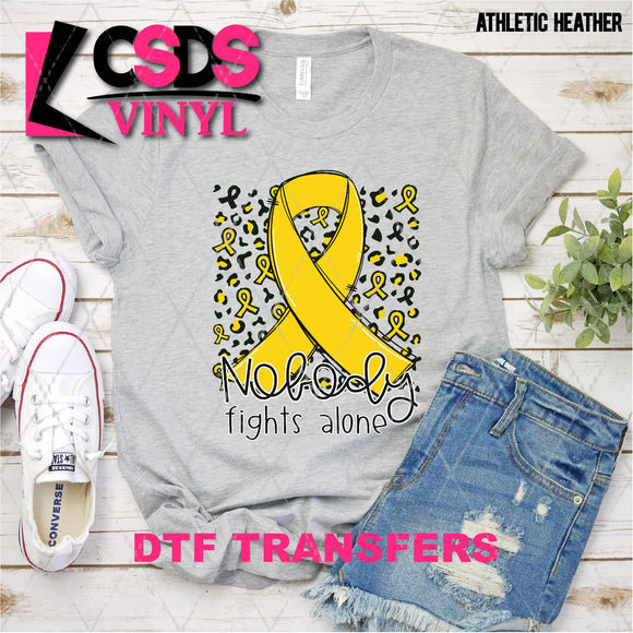 DTF Transfer - DTF003149 Nobody Fights Alone Ribbon Yellow