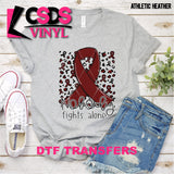 DTF Transfer - DTF003150 Nobody Fights Alone Ribbon Maroon