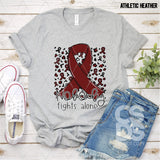 DTF Transfer - DTF003150 Nobody Fights Alone Ribbon Maroon