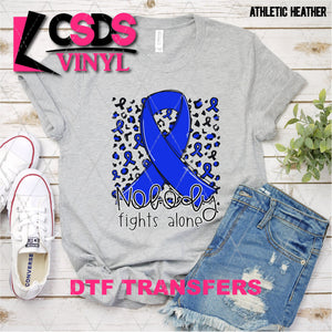 DTF Transfer - DTF003151 Nobody Fights Alone Ribbon Blue