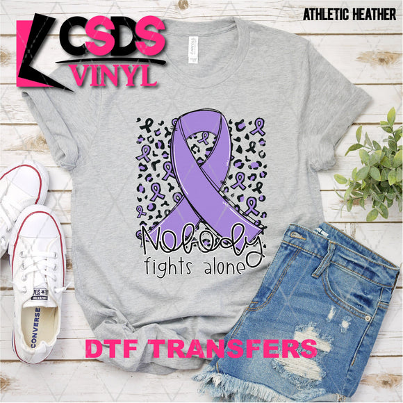 DTF Transfer - DTF003153 Nobody Fights Alone Ribbon Lavender