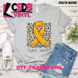 DTF Transfer - DTF003154 Nobody Fights Alone Ribbon Gold