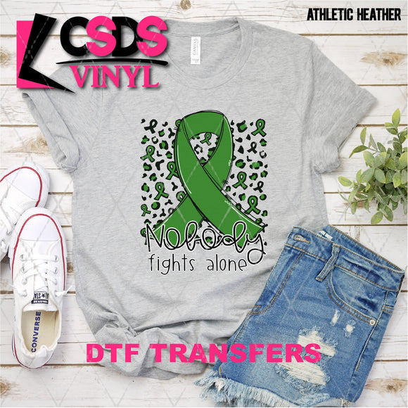 DTF Transfer - DTF003155 Nobody Fights Alone Ribbon Green