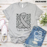 DTF Transfer - DTF003156 Nobody Fights Alone Ribbon Grey/Silver