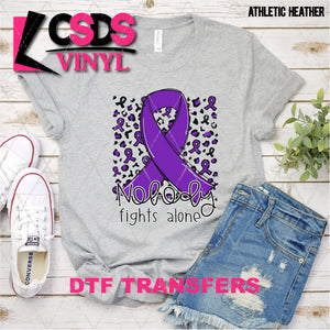 DTF Transfer - DTF003158 Nobody Fights Alone Ribbon Purple