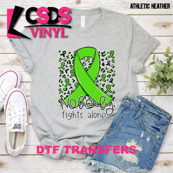 DTF Transfer - DTF003159 Nobody Fights Alone Ribbon Lime Green