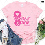 DTF Transfer - DTF003161 Nobody Fights Alone #Breastcancer