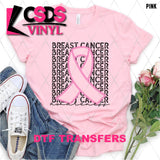 DTF Transfer - DTF003164 Breast Cancer Stacked Word Art