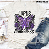 DTF Transfer - DTF003170 Floral Butterfly Lupus Awareness