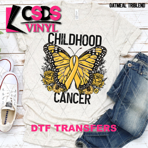 DTF Transfer - DTF003173 Floral Butterfly Childhood Cancer