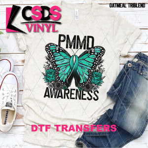 DTF Transfer - DTF003177 Floral Butterfly PMMD Awareness