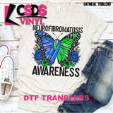 DTF Transfer - DTF003178 Floral Butterfly Neurofibromatosis Awareness