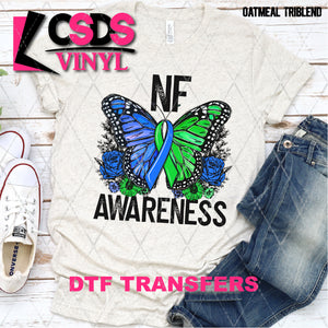 DTF Transfer - DTF003179 Floral Butterfly NF Awareness