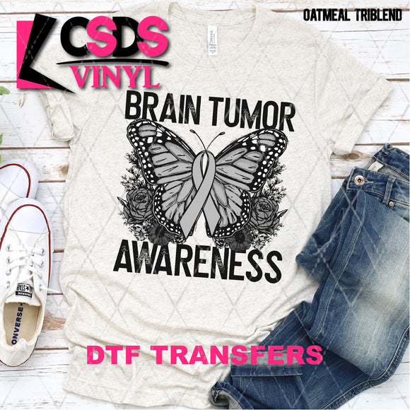 DTF Transfer - DTF003180 Floral Butterfly Brain Tumor Awareness