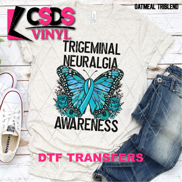 DTF Transfer - DTF003181 Floral Butterfly Trigeminal Neuralgia Awareness