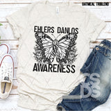 DTF Transfer - DTF003183 Floral Butterfly Ehlers Danlos Awareness
