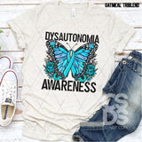 DTF Transfer - DTF003188 Floral Butterfly Dysautonomia Awareness