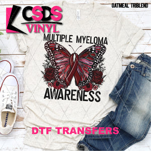 DTF Transfer - DTF003191 Floral Butterfly Multiple Myeloma Awareness