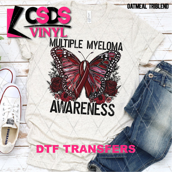 DTF Transfer - DTF003191 Floral Butterfly Multiple Myeloma Awareness