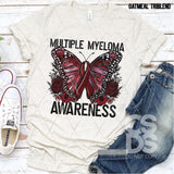 DTF Transfer - DTF003191 Floral Butterfly Multiple Myeloma Awareness