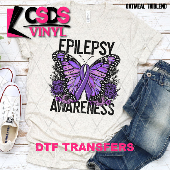 DTF Transfer - DTF003194 Floral Butterfly Epilepsy Awareness