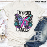 DTF Transfer - DTF003195 Floral Butterfly Thyroid Cancer