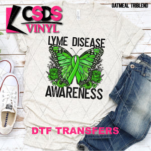 DTF Transfer - DTF003197 Floral Butterfly Lyme Disease Awareness