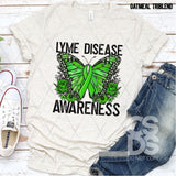 DTF Transfer - DTF003197 Floral Butterfly Lyme Disease Awareness