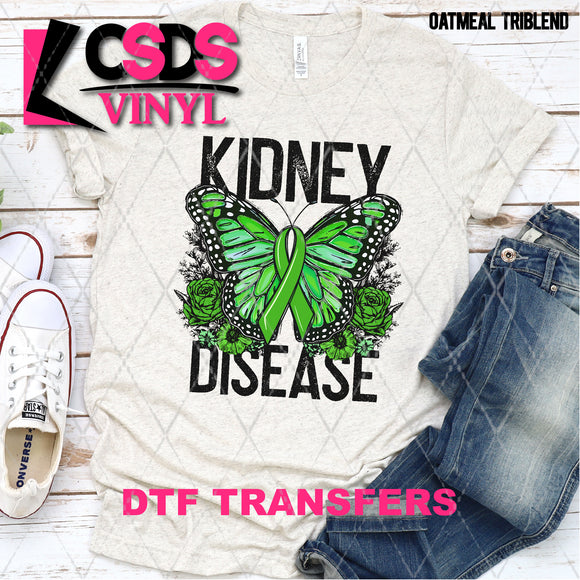 DTF Transfer - DTF003200 Floral Butterfly Kidney Disease