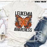 DTF Transfer - DTF003201 Floral Butterfly Leukemia Awareness