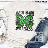 DTF Transfer - DTF003203 Floral Butterfly Mental Health Awareness