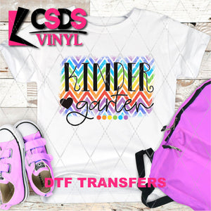 DTF Transfer - DTF003243 Rainbow Chevron KINDERGARTEN