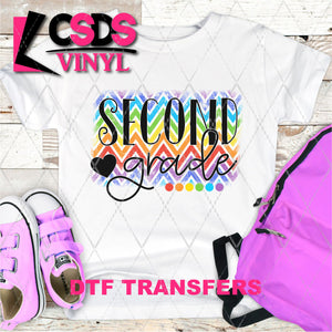 DTF Transfer - DTF003245 Rainbow Chevron Second Grade